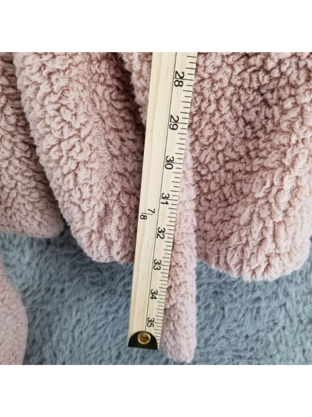 Natori Robe Womens Large/XL Dusty Pink Plush Long Sleeve Lounge Short Robe - Picture 4 of 7